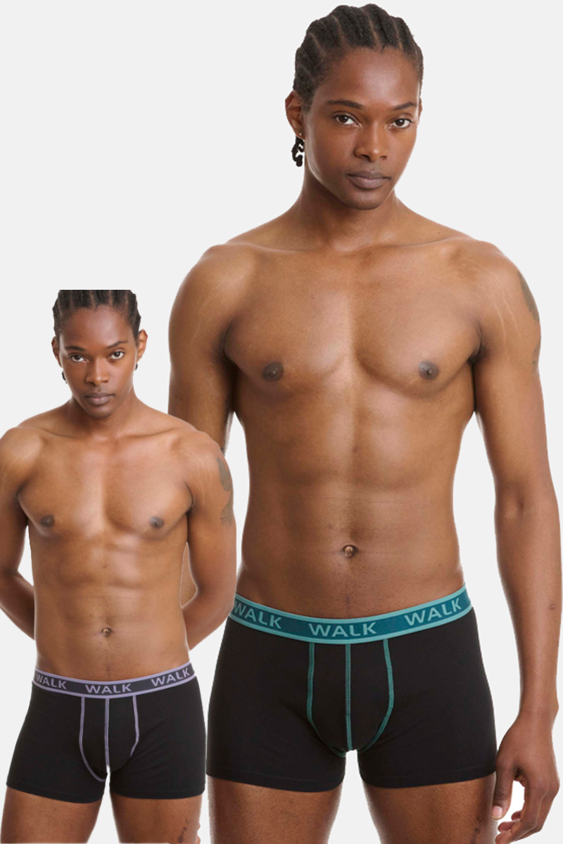 Ανδρικά εσώρουχα WALK Boxers 2 PACK W1756 ΜΑΥΡΟ ΜΑΥΡΟ Ανδρικά εσώρουχα WALK Boxers 2 PACK W1756 ΜΑΥΡΟ ΜΑΥΡΟ