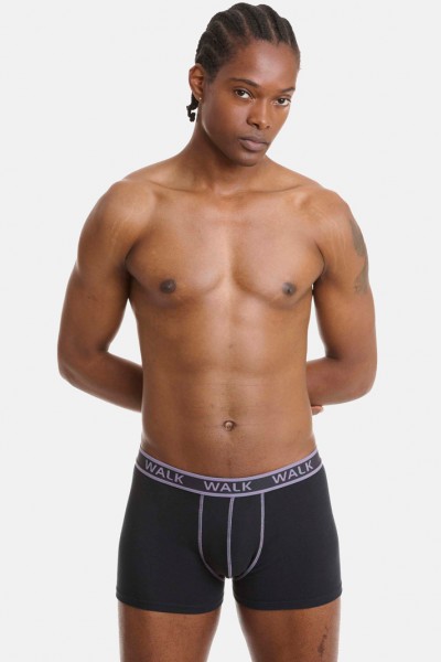 Ανδρικά εσώρουχα WALK Boxers 2 PACK W1756 ΑΝΘΡΑΚΙ ΜΩΒ