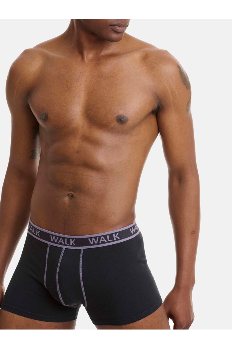 Ανδρικά εσώρουχα WALK Boxers 2 PACK W1756 ΑΝΘΡΑΚΙ ΜΩΒ