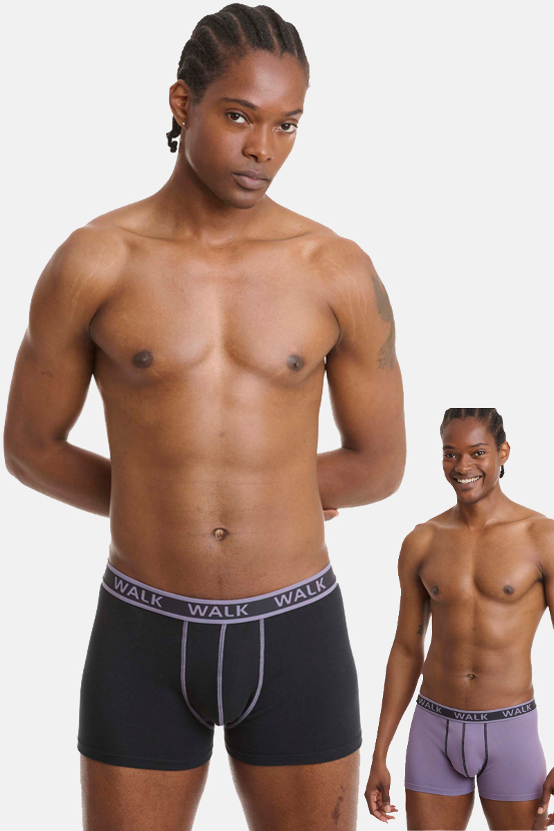 Ανδρικά εσώρουχα WALK Boxers 2 PACK W1756 ΑΝΘΡΑΚΙ ΜΩΒ Ανδρικά εσώρουχα WALK Boxers 2 PACK W1756 ΑΝΘΡΑΚΙ ΜΩΒ