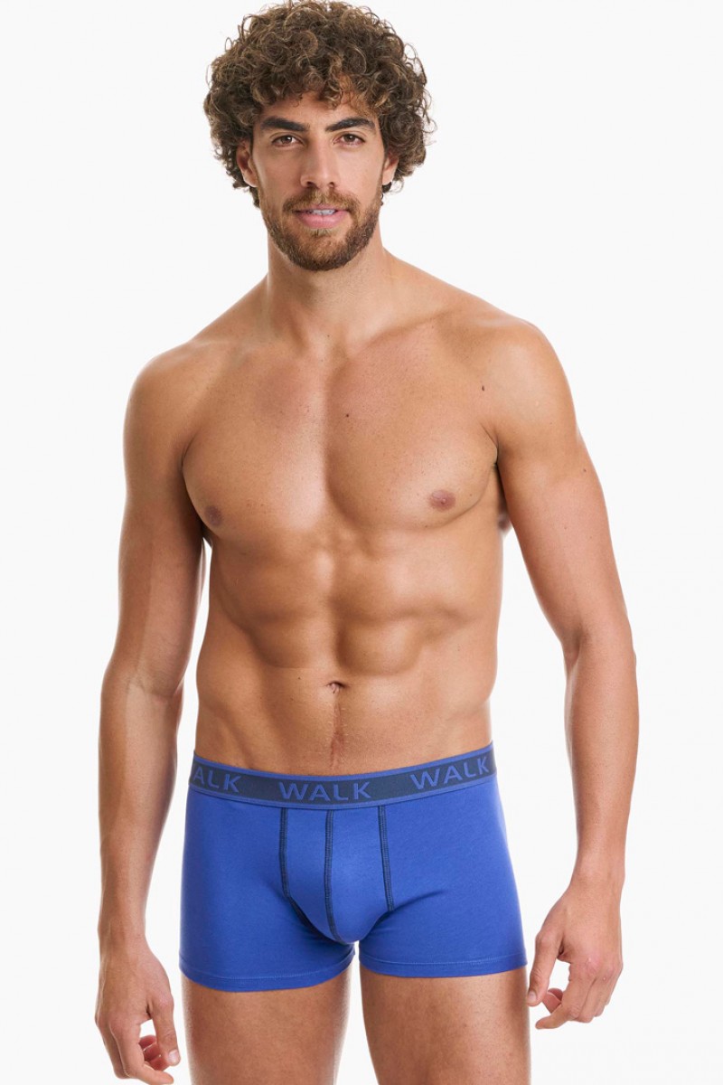 Ανδρικά εσώρουχα WALK Boxers 2 PACK W1756_0347 ΜΠΛΕ ΣΚ - ΡΟΥΑ 