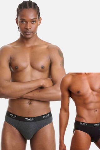 Ανδρικά Slip WALK 2 PACK W1769 ΑΝΘΡΑΚΙ ΜΑΥΡΟ