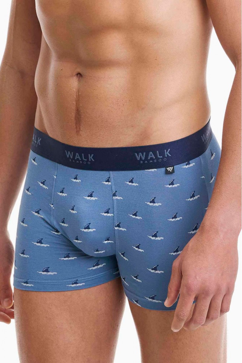 Ανδρικό Boxer WALK Bamboo W1770-71 ΓΑΛΑΖΙΟ Ανδρικό Boxer WALK Bamboo W1770-71 ΓΑΛΑΖΙΟ