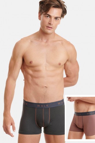 Εσώρουχα BAMBOO WALK Boxers 2 PACK  W1776-1017 ΓΚΡΙ ΣΚΟΥΡΟ ΣΟΚΟΛΑ