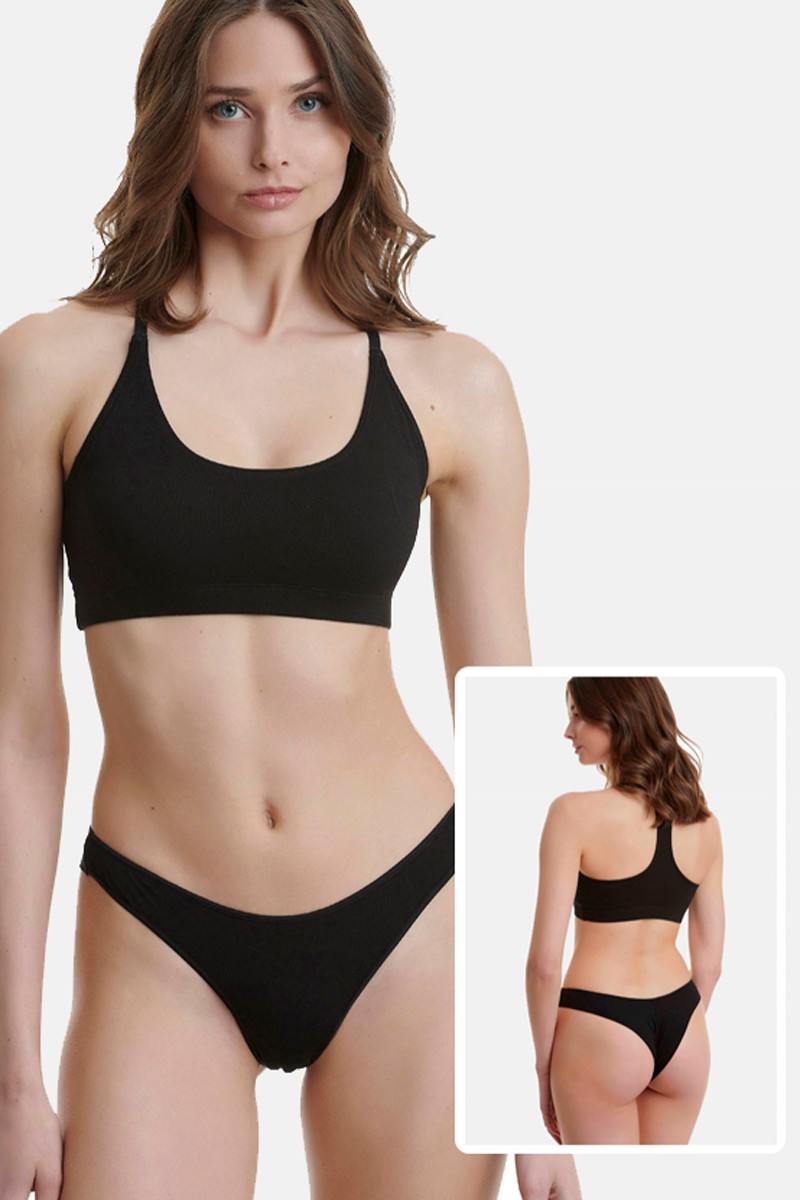 Εσώρουχα Bamboo RIO Slip WALK 2 PACK W2018 ΜΑΥΡΟ ΜΑΥΡΟ