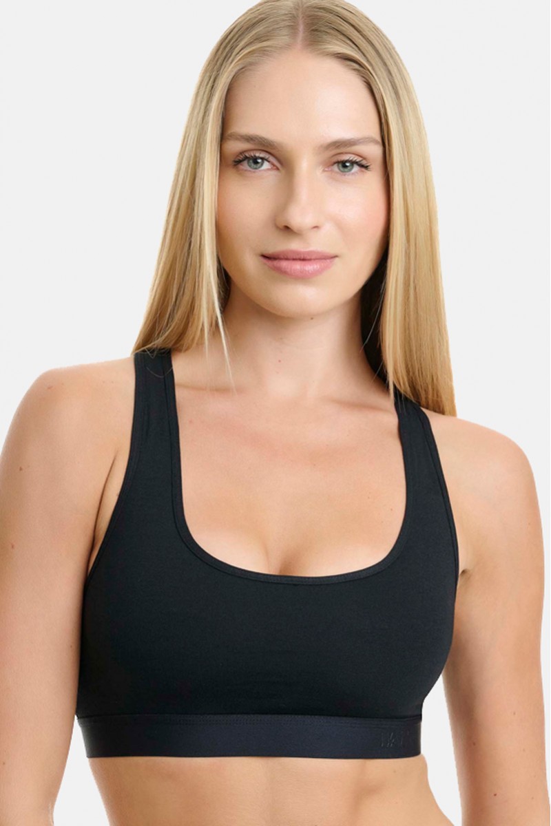 Βαμβακερό bralette με αθλητική πλάτη WALK W2251-1 ΜΑΥΡΟ Βαμβακερό bralette με αθλητική πλάτη WALK W2251-1 ΜΑΥΡΟ