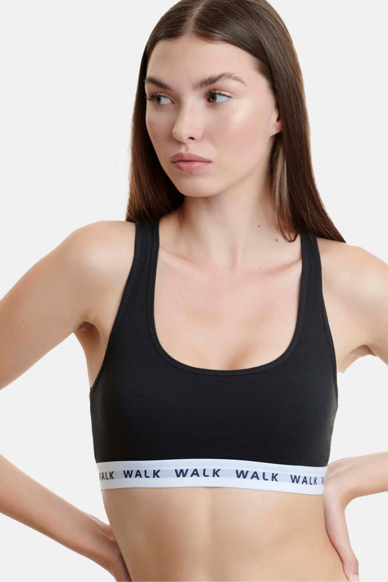 Αθλητικό bralette με λάστιχο και φαρδιά τιράντα WALK W2251