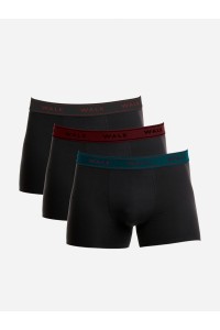 Ανδρικά εσώρουχα WALK Boxers 3 PACK W1753-3 ΜΑΥΡΟ