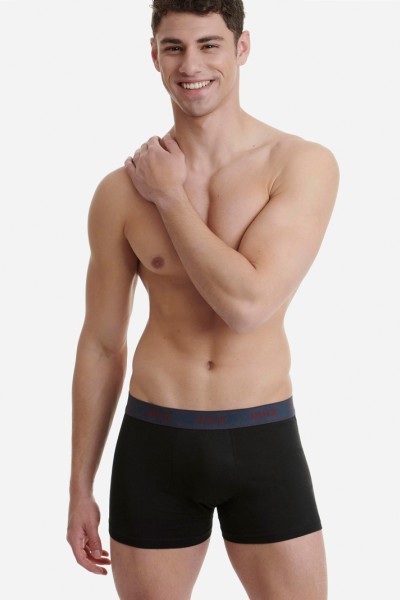 Ανδρικά εσώρουχα WALK Boxers 3 PACK W1753-3 ΜΑΥΡΟ
