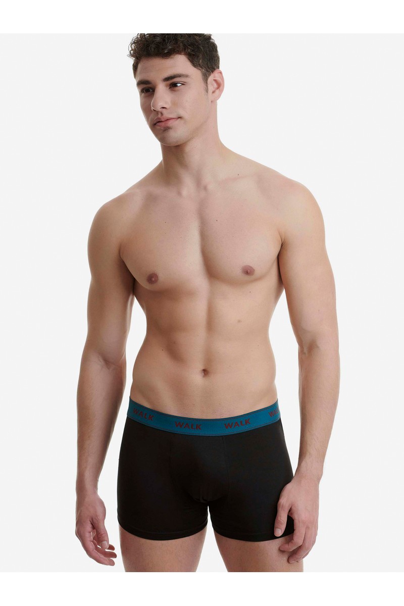 Ανδρικά εσώρουχα WALK Boxers 3 PACK W1753-3 ΜΑΥΡΟ