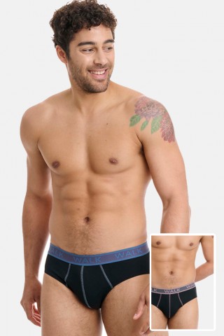 Ανδρικά εσώρουχα WALK Slip 2 PACK W1757 ΜΑΥΡΟ ΜΑΥΡΟ