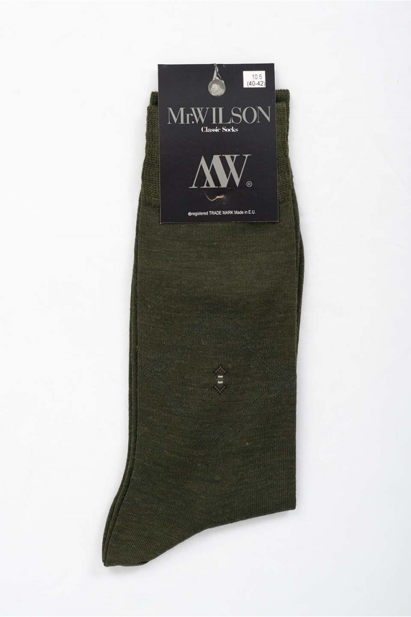 Μάλλινες λεπτές κάλτσες Mr Wilson Xακί 4246