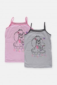 Παιδικά φανελάκια DONELLA Girl 2 Pack DOGS Παιδικά φανελάκια DONELLA Girl 2 Pack DOGS