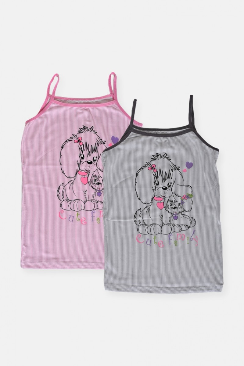 Παιδικά φανελάκια DONELLA Girl 2 Pack DOGS Παιδικά φανελάκια DONELLA Girl 2 Pack DOGS