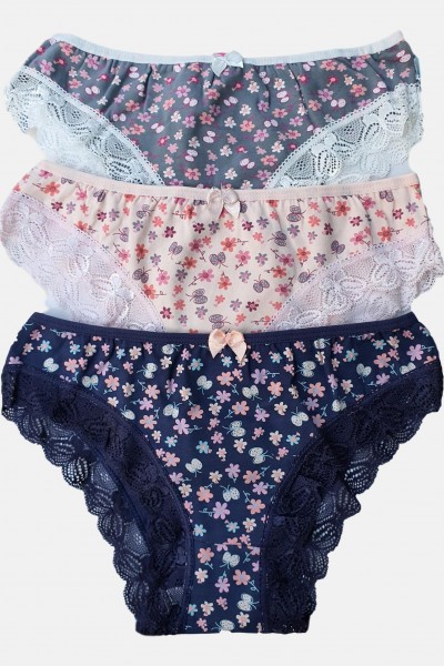 Γυναικεία Εσώρουχα με δαντέλα 3-Pack - Multicolor - Προσφορά