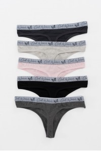 Βαμβακερά εσώρουχα DONELLA String 5 Pack 242402 Βαμβακερά εσώρουχα DONELLA String 5 Pack 242402