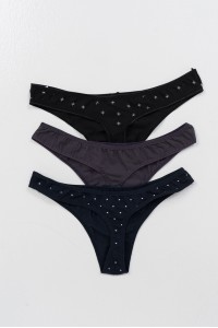 Εσώρουχα string Donella Dots Stars 3 Pack