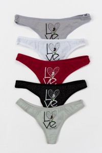 Βαμβακερά εσώρουχα DONELLA String 5 Pack 241122FA Βαμβακερά εσώρουχα DONELLA String 5 Pack 241122FA