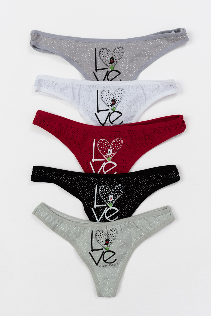 Βαμβακερά εσώρουχα DONELLA String 5 Pack 241122FA Βαμβακερά εσώρουχα DONELLA String 5 Pack 241122FA