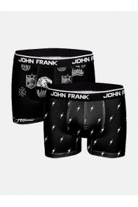 Ανδρικά μπόξερ JOHN FRANK BLACK and BLACK (2Pack) - JF2BMC08 Ανδρικά μπόξερ JOHN FRANK BLACK and BLACK (2Pack) - JF2BMC08