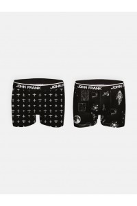 Ανδρικά μπόξερ JOHN FRANK BLACK 2 PACK JF2BMC06 Ανδρικά μπόξερ JOHN FRANK BLACK 2 PACK JF2BMC06