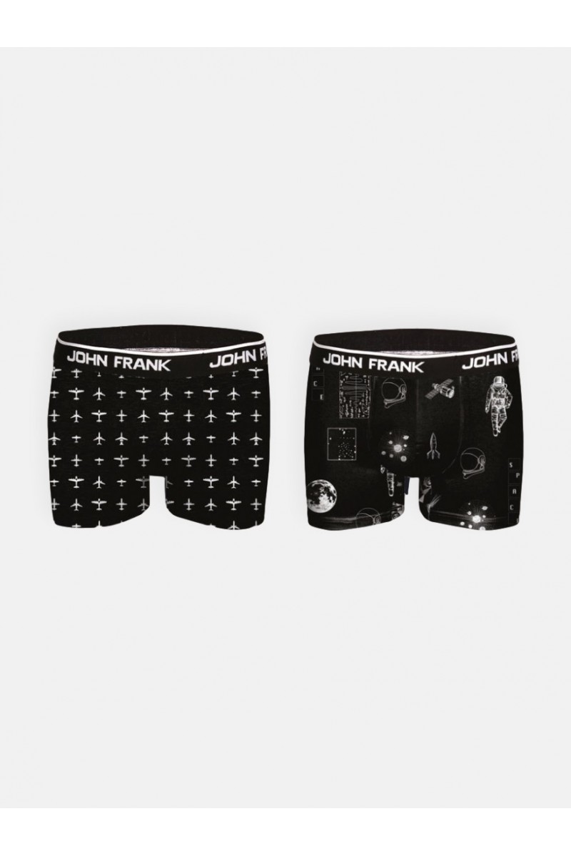 Ανδρικά μπόξερ JOHN FRANK BLACK 2 PACK JF2BMC06 Ανδρικά μπόξερ JOHN FRANK BLACK 2 PACK JF2BMC06