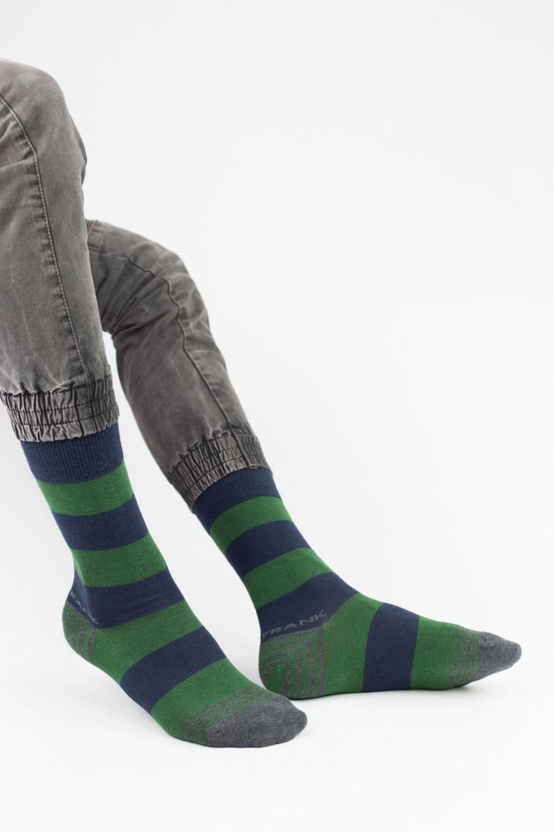 Ανδρικές κάλτσες JOHN FRANK Casual Φαρδιά Ρίγα Green Ανδρικές κάλτσες JOHN FRANK Casual Φαρδιά Ρίγα Green