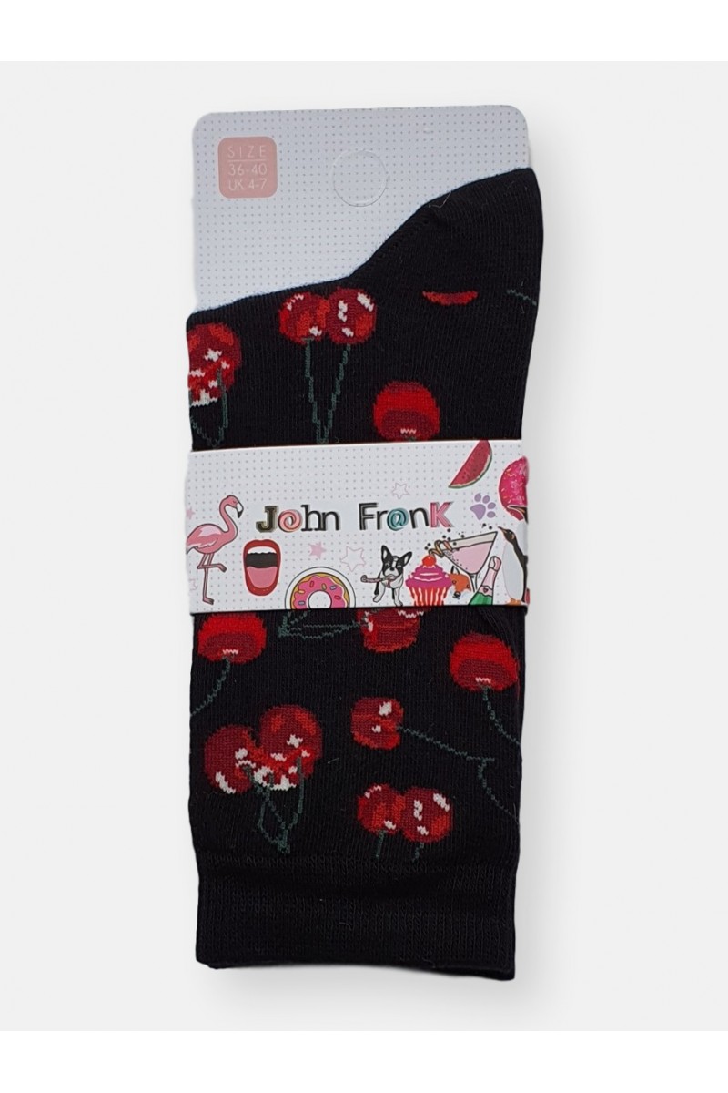 JOHN FRANK Γυναικείες κάλτσες CHERRY 2020
