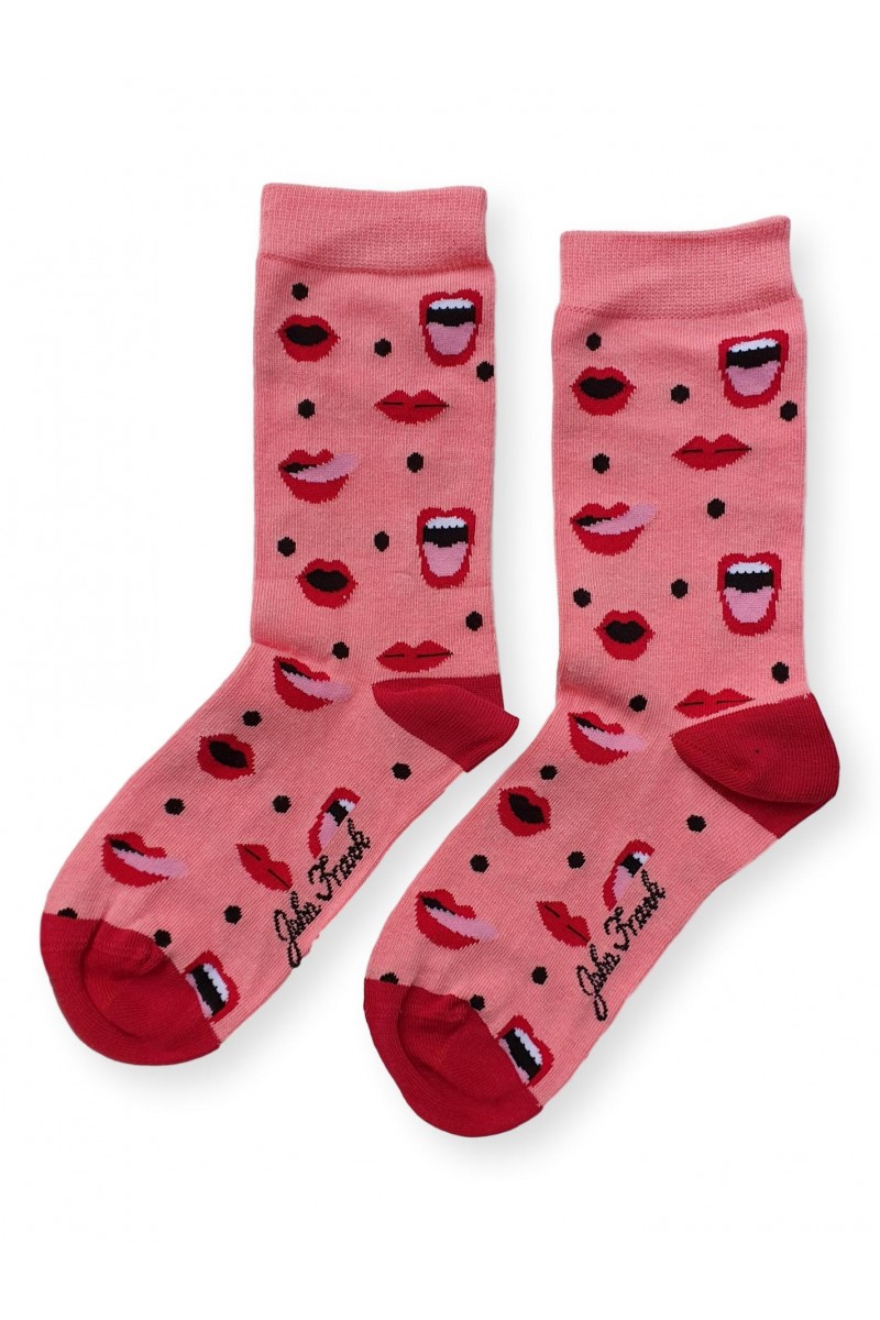 JOHN FRANK Γυναικείες κάλτσες RED LIPS 2020 JOHN FRANK Γυναικείες κάλτσες RED LIPS 2020