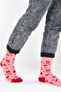 JOHN FRANK Γυναικείες κάλτσες RED LIPS 2020