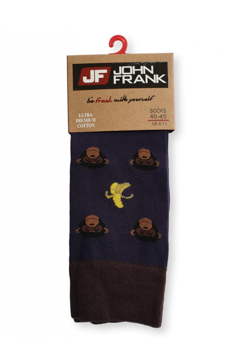 Ανδρικές κάλτσες JOHN FRANK Monkeys Blue