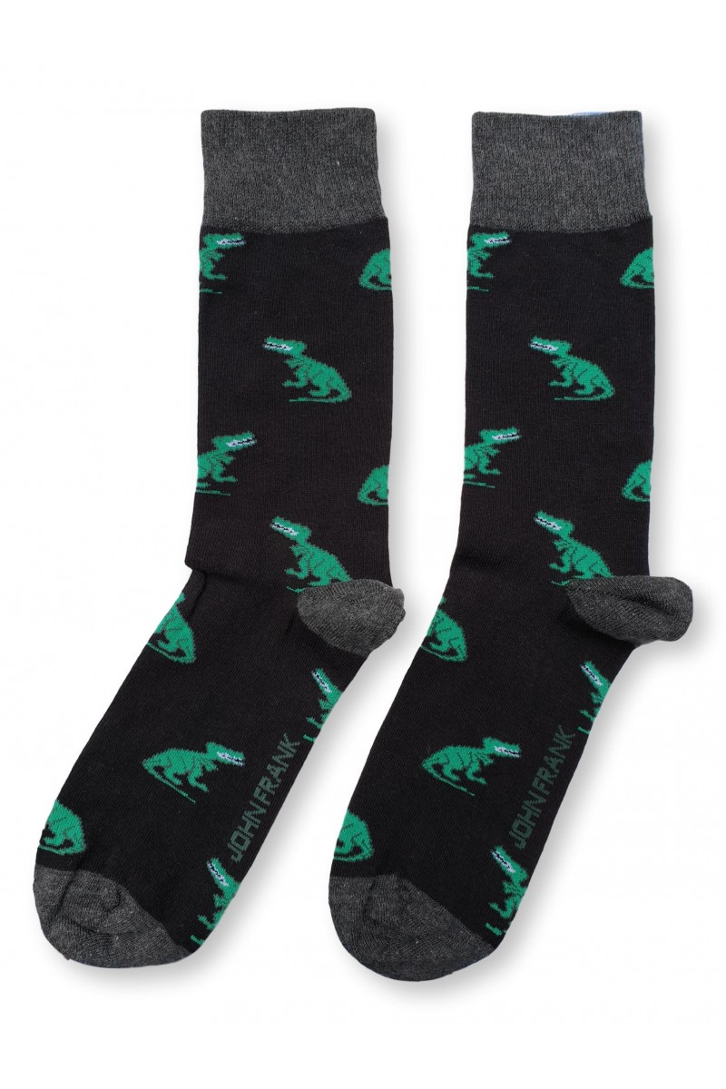 Ανδρικές κάλτσες JOHN FRANK Dinosaur Black