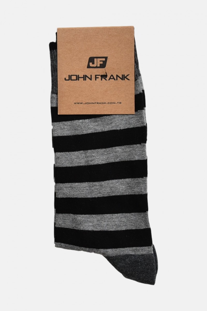 Ανδρικές κάλτσες JOHN FRANK Casual Ριγέ Μπορντό Ανθρακί Ανδρικές κάλτσες JOHN FRANK Casual Ριγέ Μπορντό Ανθρακί