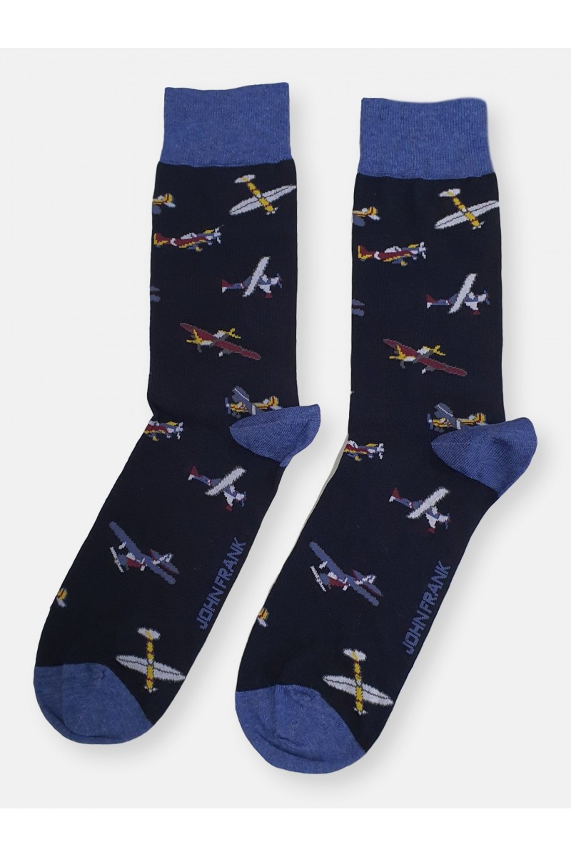 Ανδρικές κάλτσες JOHN FRANK Blue plane