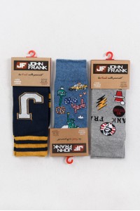 Ανδρικές κάλτσες JOHN FRANK 3 Pack Mix 11 Ανδρικές κάλτσες JOHN FRANK 3 Pack Mix 11