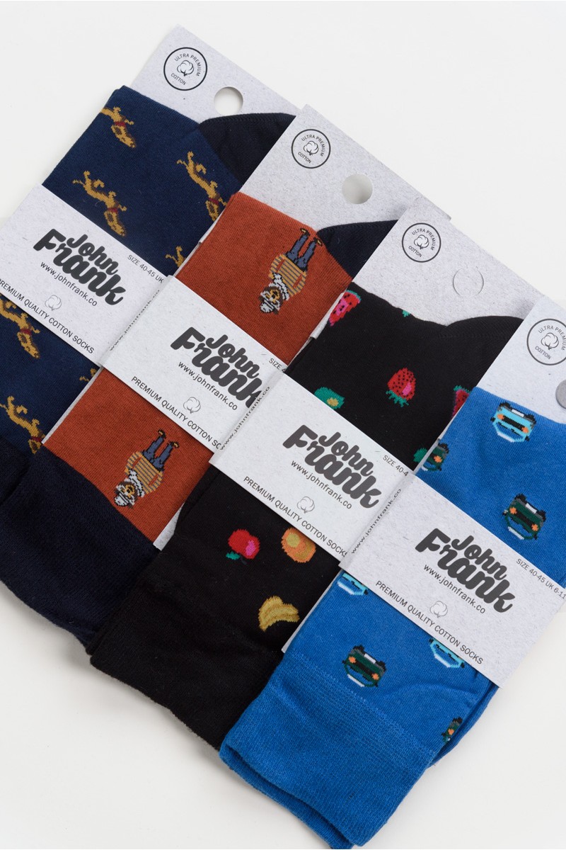 Ανδρικές κάλτσες JOHN FRANK 4 Pack Mix 33 Ανδρικές κάλτσες JOHN FRANK 4 Pack Mix 33