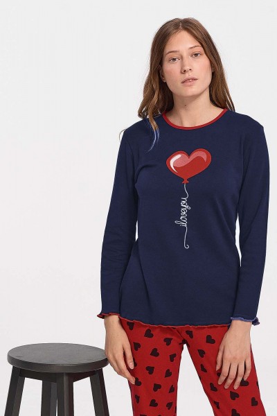 Γυναικεία Πιτζάμα MISS RODI HEART BALLOON 3682