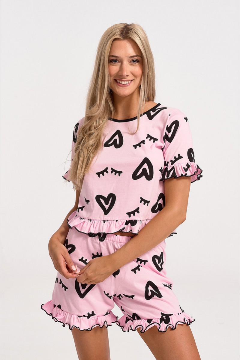 Καλοκαιρινή πιτζάμα MISS RODI 3896 PINK Καλοκαιρινή πιτζάμα MISS RODI 3896 PINK