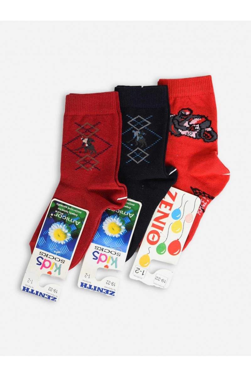 Παιδικές κάλτσες για αγόρι ΖΕΝΙΘ - ΠΡΟΣΦΟΡΑ Multicolor 3Pack Combo 1 Παιδικές κάλτσες για αγόρι ΖΕΝΙΘ - ΠΡΟΣΦΟΡΑ Multicolor 3Pack Combo 1