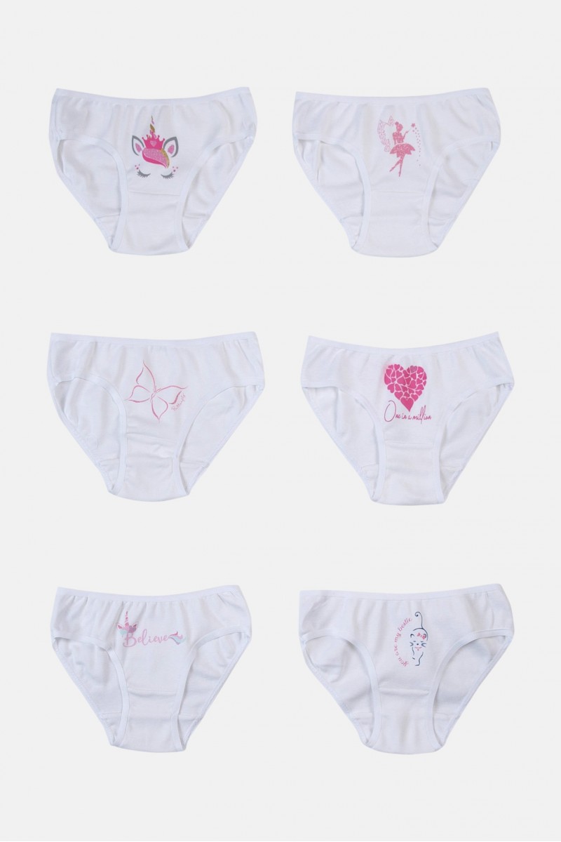 Παιδικά βαμβακερά κιλοτάκια PRETTY BABY 6 Pack 47513 Παιδικά βαμβακερά κιλοτάκια PRETTY BABY 6 Pack 47513