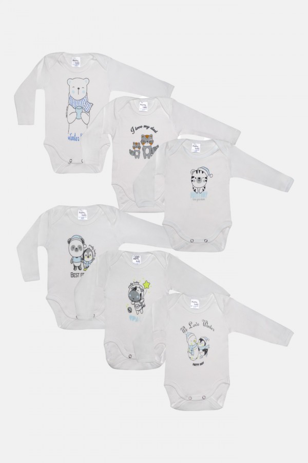 Μακρυμάνικα βρεφικά εσώρουχα PRETTY BABY 6 Pack 35142