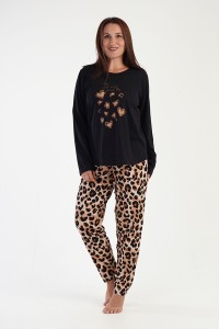 Μακρυμάνικη πιτζάμα VIENETTA PLUS SIZE Leopard 304088 Μακρυμάνικη πιτζάμα VIENETTA PLUS SIZE Leopard 304088