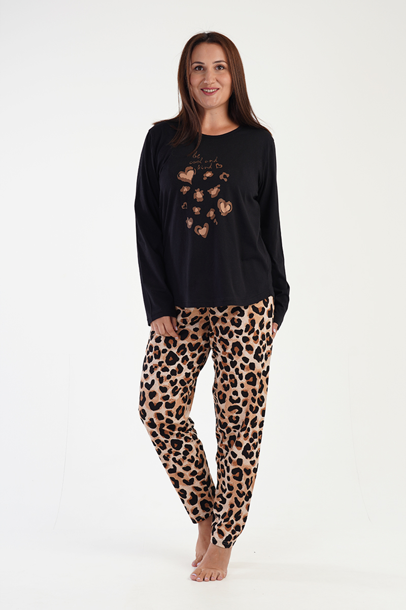 Μακρυμάνικη πιτζάμα VIENETTA PLUS SIZE Leopard 304088