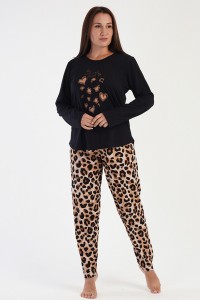 Μακρυμάνικη πιτζάμα VIENETTA PLUS SIZE Leopard 304088 Μακρυμάνικη πιτζάμα VIENETTA PLUS SIZE Leopard 304088
